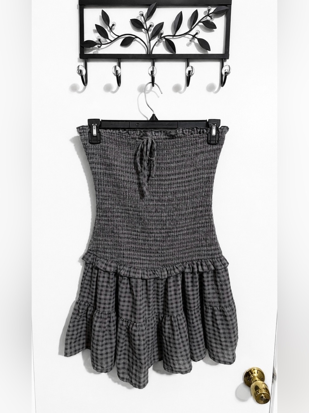 LE LIS Collection Smocked Gingham Mini Dress – Size Medium (NWT)